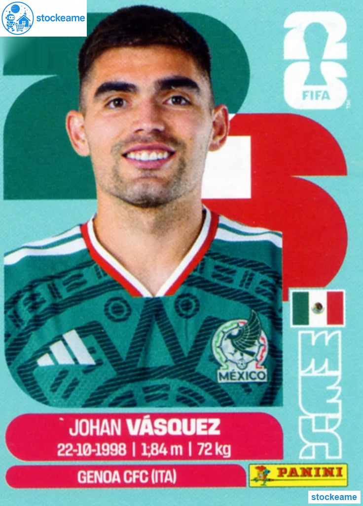 MEX003 - Johan Vasquez | Mexico | Panini World Cup 2026 Base Sticker - Image 2