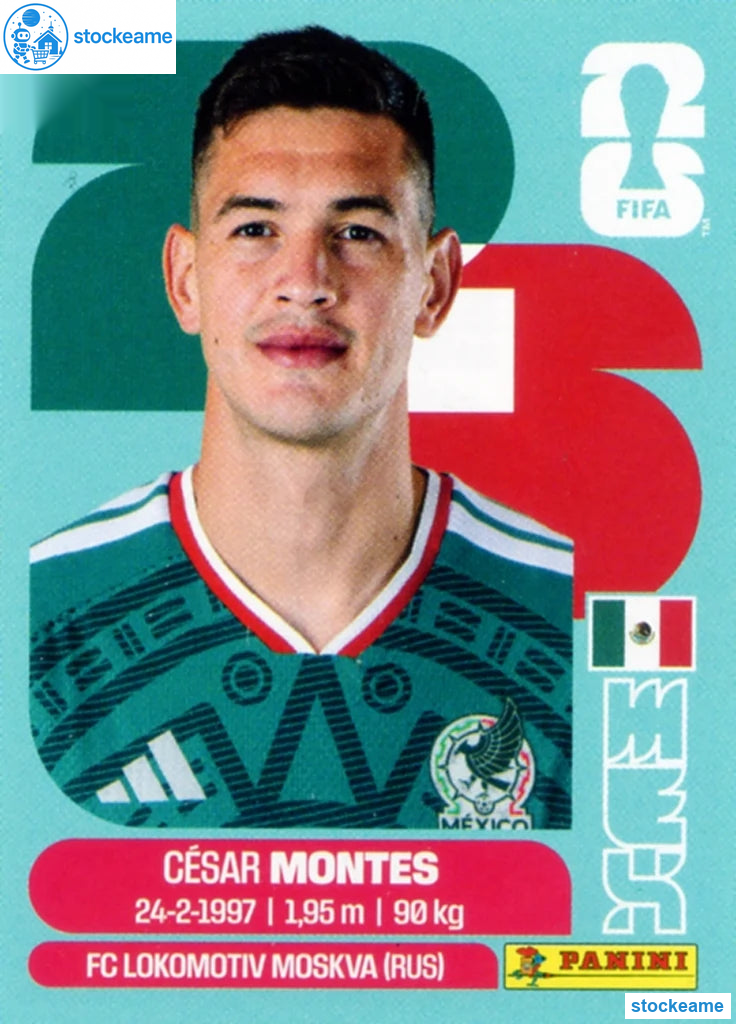 MEX005 - Cesar Montes | Mexico | Panini World Cup 2026 Base Sticker - Image 2
