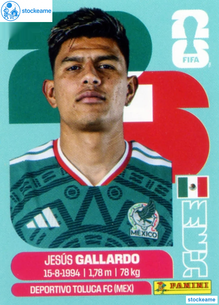 MEX006 - Jesus Gallardo | Mexico | Panini World Cup 2026 Base Sticker - Image 2