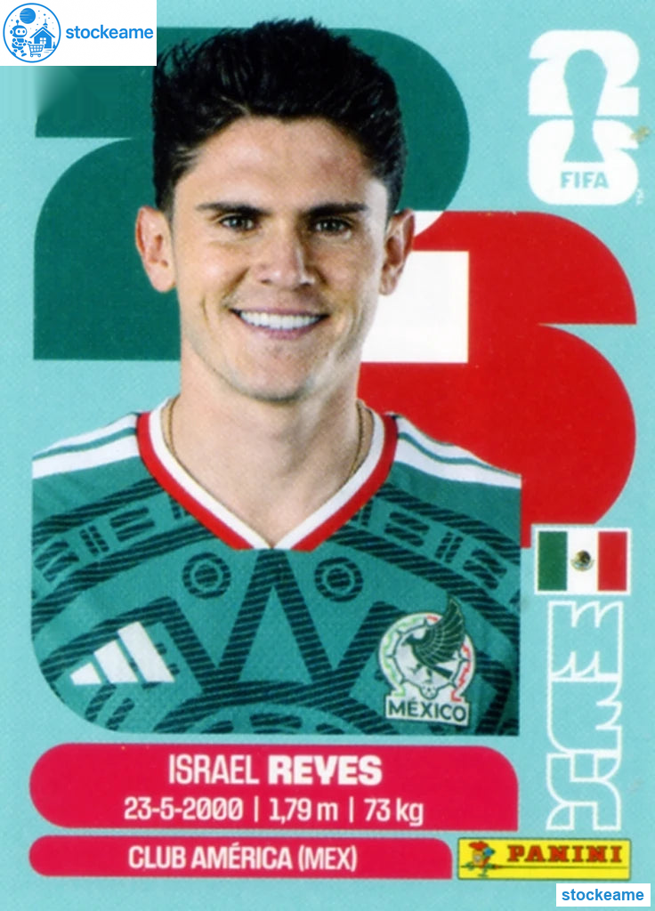 MEX007 - Israel Reyes | Mexico | Panini World Cup 2026 Base Sticker - Image 2