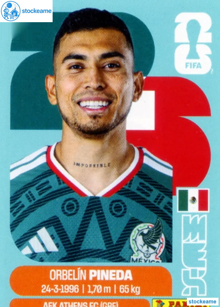 MEX011 - Orbelin Pineda | Mexico | Panini World Cup 2026 Base Sticker - Image 2