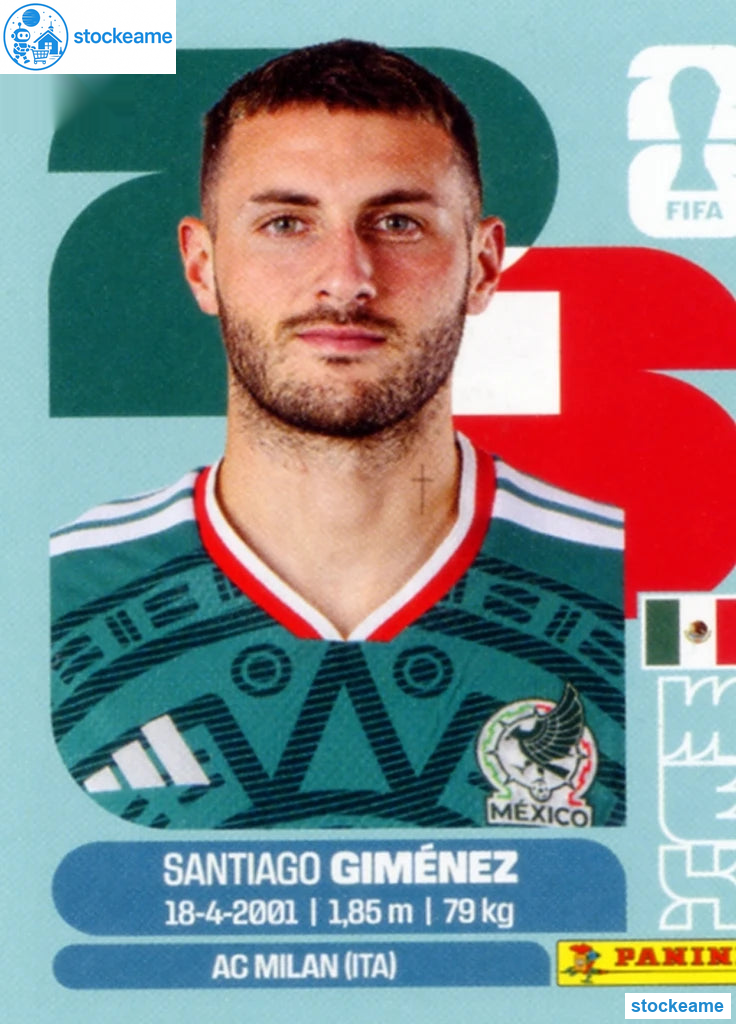 MEX016 - Santiago Giménez | Mexico | Panini World Cup 2026 Base Sticker - Image 2