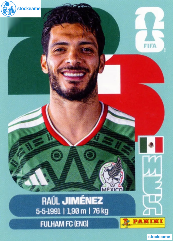 MEX017 - Raúl Jiménez | Mexico | Panini World Cup 2026 Base Sticker - Image 2