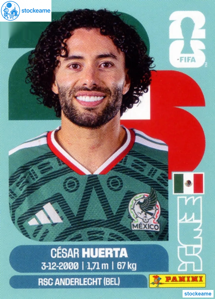 MEX020 - Cesar Huerta | Mexico | Panini World Cup 2026 Base Sticker - Image 2