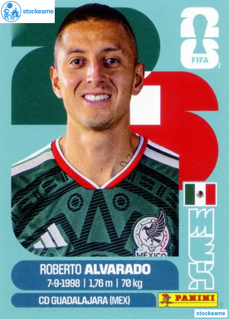 MEX019 - Roberto Alvarado | Mexico | Panini World Cup 2026 Base Sticker - Image 2