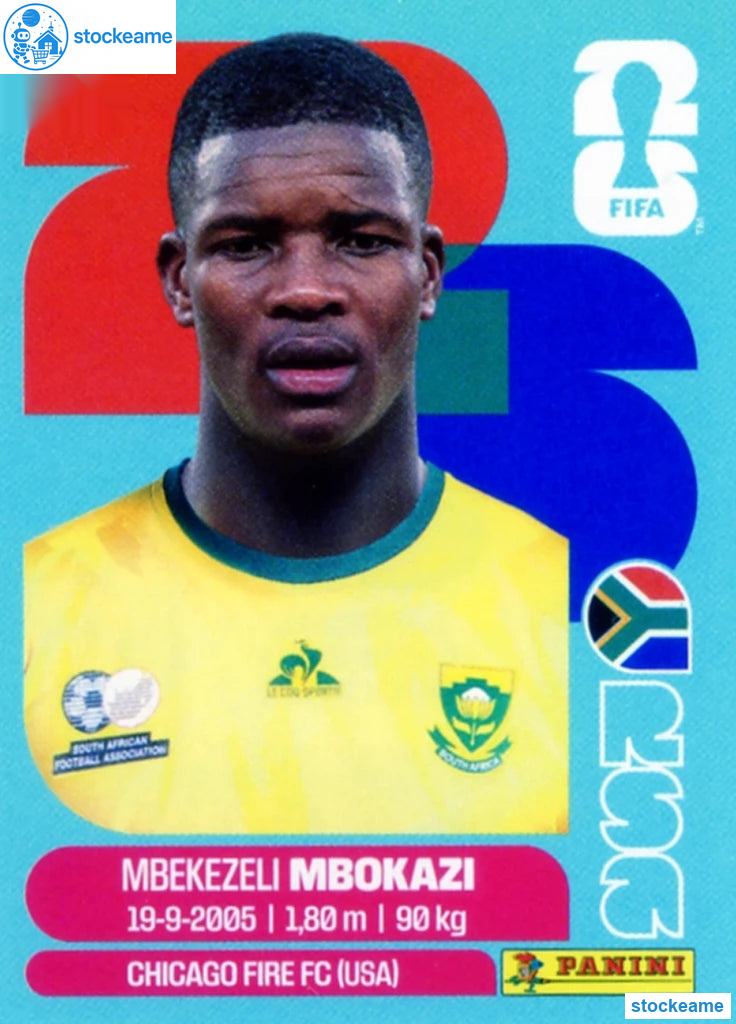RSA006 - Mbekezeli Mbokazi | South Africa | Panini World Cup 2026 Base Sticker - Image 2