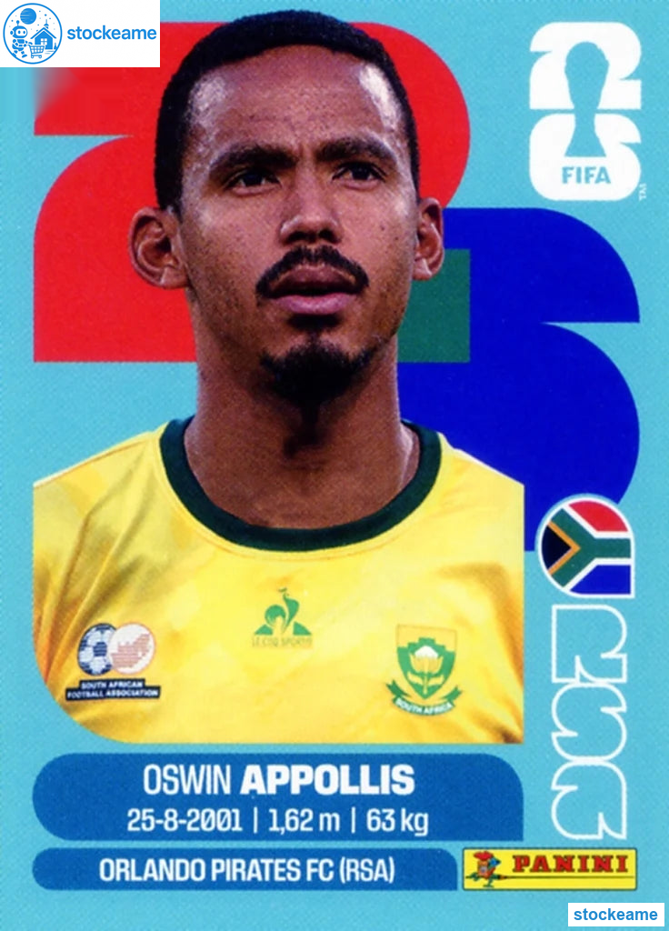 RSA020 - Oswin Appollis | South Africa | Panini World Cup 2026 Base Sticker - Image 2