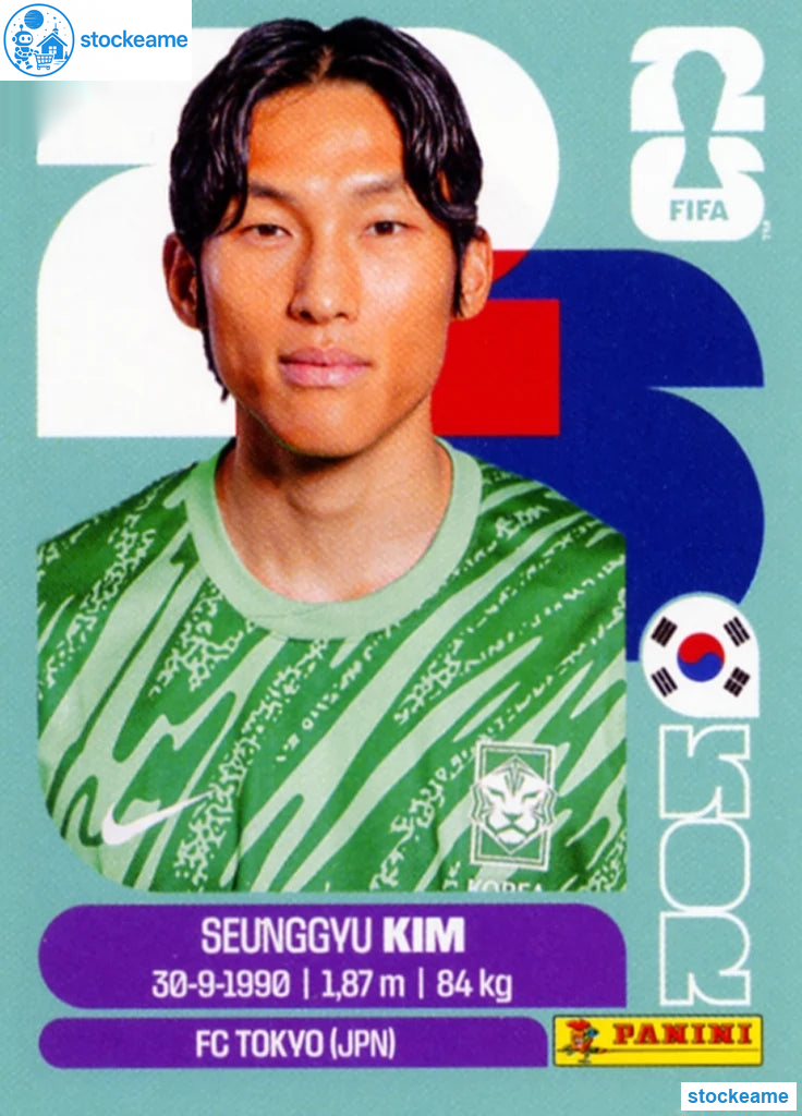 KOR003 - Seung-Gyu Kim | South Korea | Panini World Cup 2026 Base Sticker - Image 2