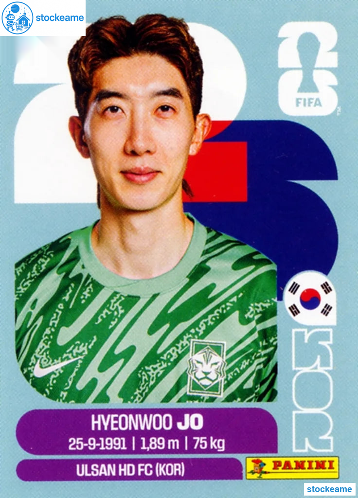 KOR002 - Hyeon-woo Jo | South Korea | Panini World Cup 2026 Base Sticker - Image 2