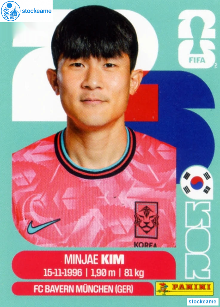 KOR004 - Min-jae Kim | South Korea | Panini World Cup 2026 Base Sticker - Image 2