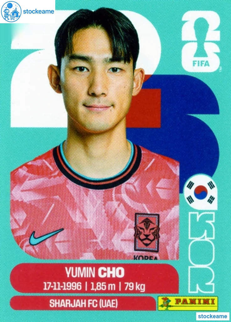 KOR005 - Yu-min Cho | South Korea | Panini World Cup 2026 Base Sticker - Image 2