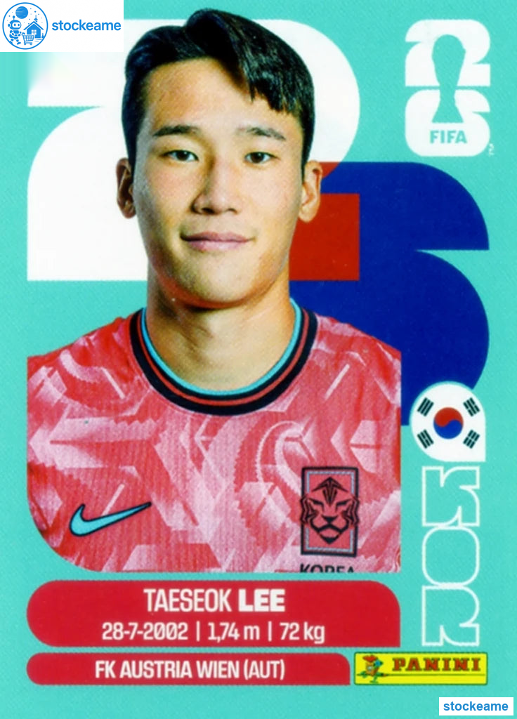 KOR008 - Tae-seok Lee | South Korea | Panini World Cup 2026 Base Sticker - Image 2