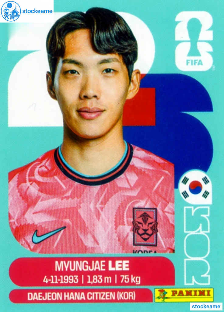 KOR009 - Myung-jae Lee | South Korea | Panini World Cup 2026 Base Sticker - Image 2