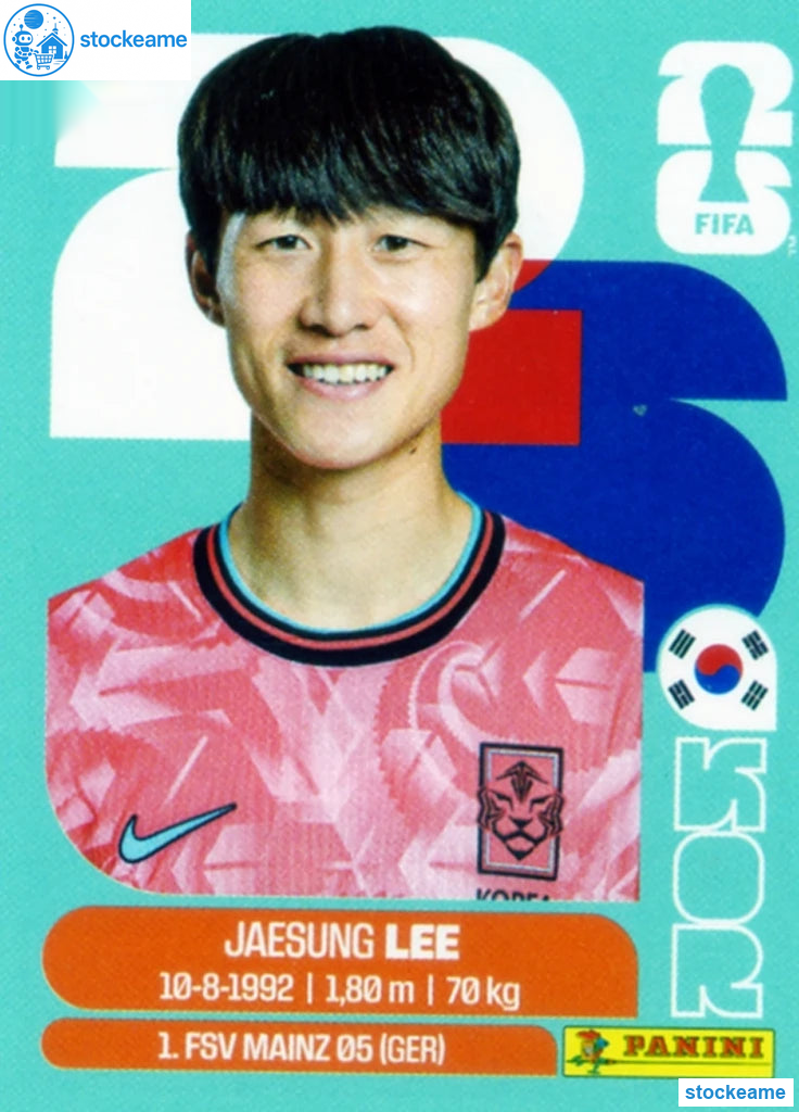 KOR010 - Jae-sung Lee | South Korea | Panini World Cup 2026 Base Sticker - Image 2