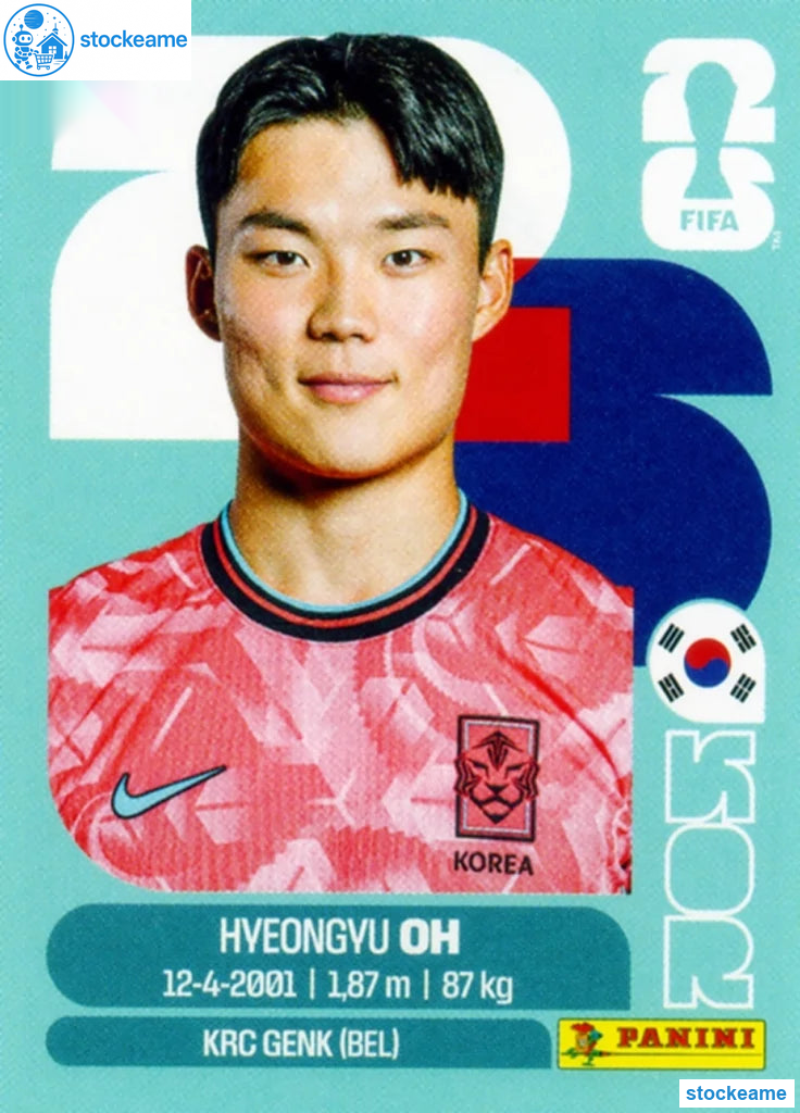 KOR020 - Hyeon-Gyu Oh | South Korea | Panini World Cup 2026 Base Sticker - Image 2