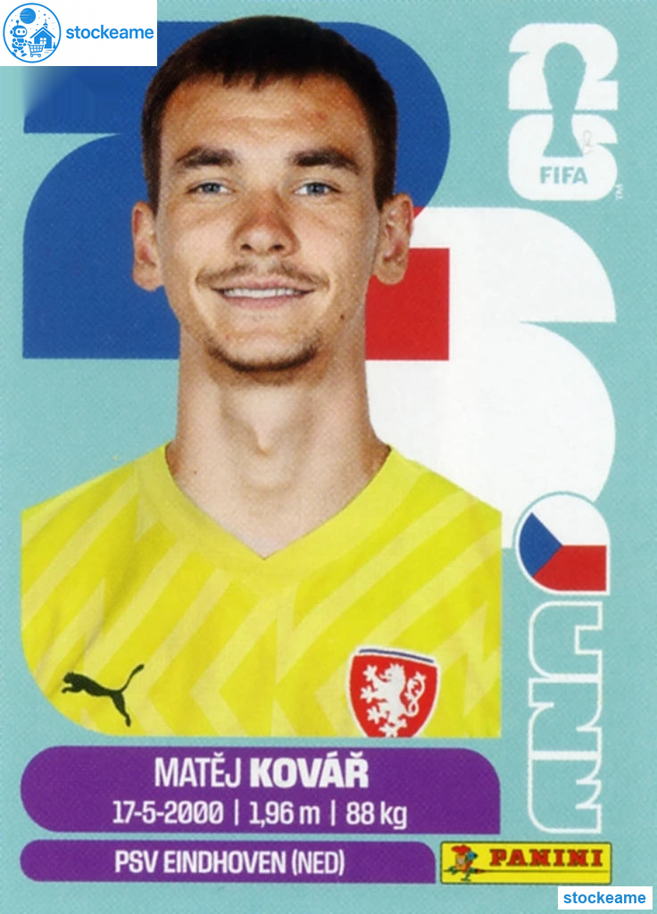 CZE002 - Matej Kovar | Czechia | Panini World Cup 2026 Base Sticker - Image 2