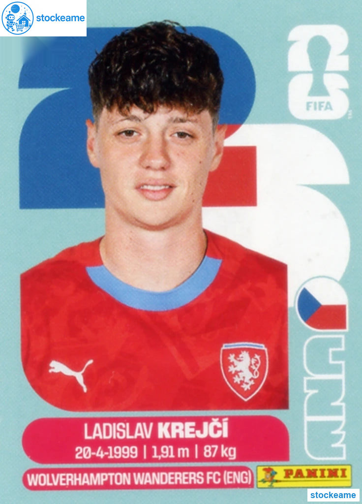 CZE004 - Ladislav Krejci | Czechia | Panini World Cup 2026 Base Sticker - Image 2