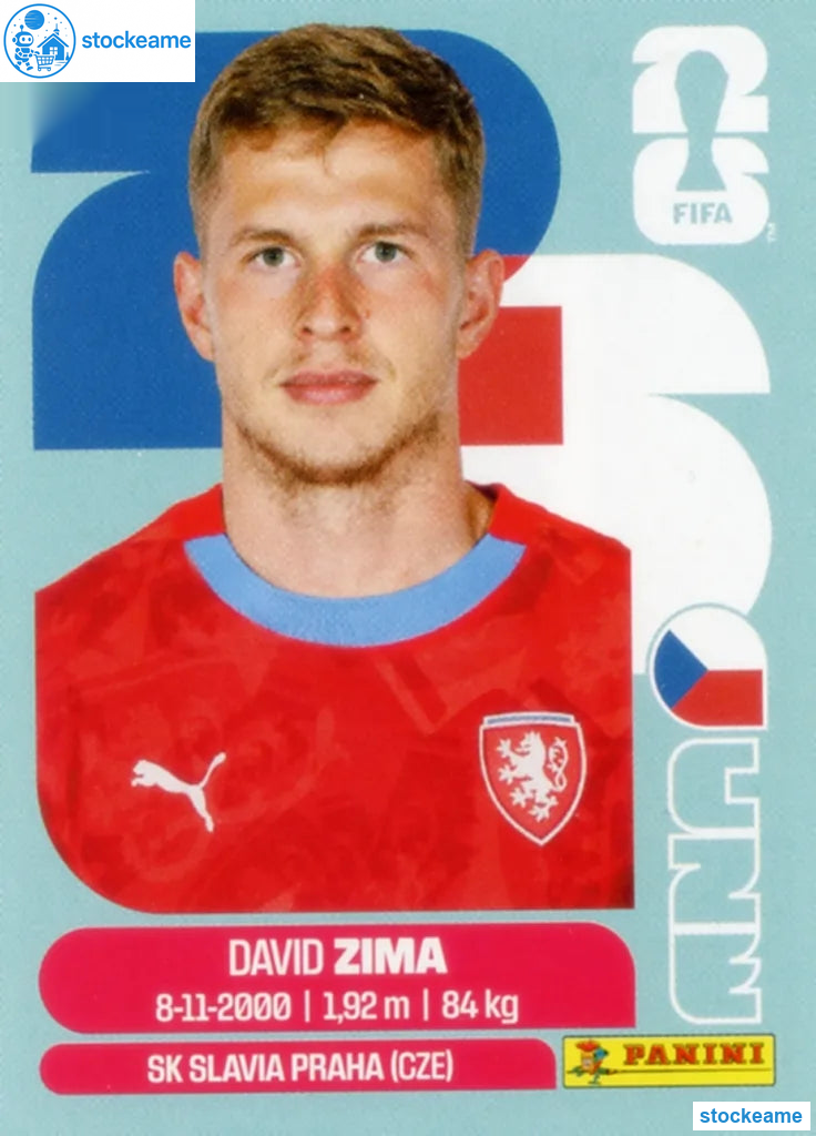 CZE008 - David Zima | Czechia | Panini World Cup 2026 Base Sticker - Image 2