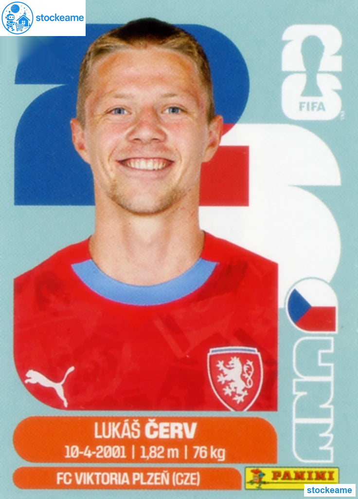CZE011 - Lukas Cerv | Czechia | Panini World Cup 2026 Base Sticker - Image 2