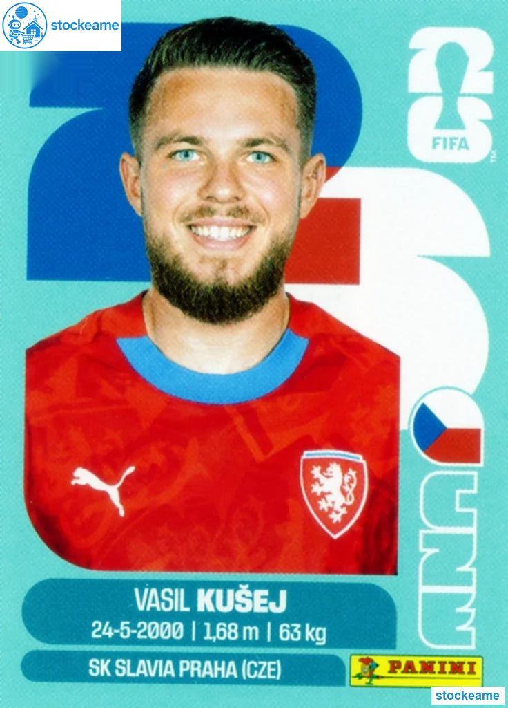 CZE016 - Vasil Kusej | Czechia | Panini World Cup 2026 Base Sticker - Image 2