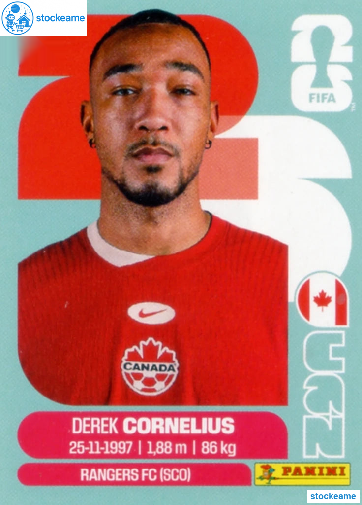 CAN007 - Derek Cornelius | Canada | Panini World Cup 2026 Base Sticker - Image 2