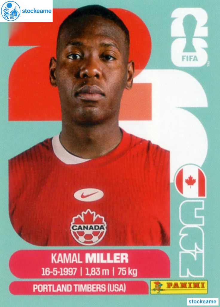 CAN009 - Kamal Miller | Canada | Panini World Cup 2026 Base Sticker - Image 2