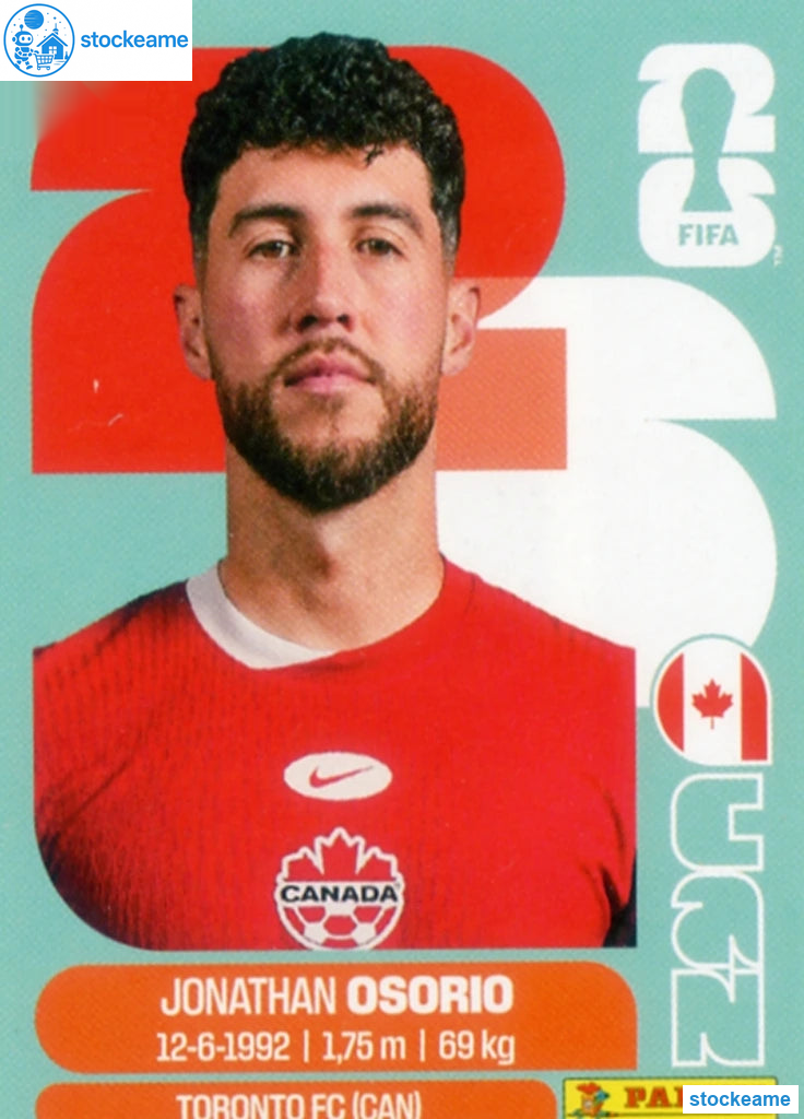 CAN012 - Jonathan Osorio | Canada | Panini World Cup 2026 Base Sticker - Image 2