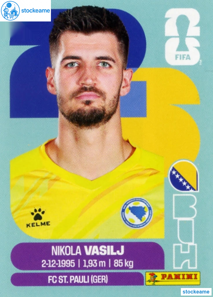 BIH002 - Nikola Vasilj | Bosnia and Herzegovina | Panini World Cup 2026 Base Sticker - Image 2