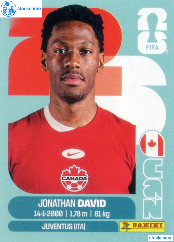 CAN020 - Jonathan David | Canada | Panini World Cup 2026 Base Sticker - Image 2