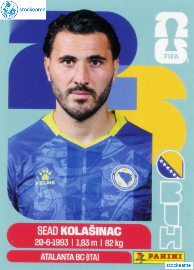 BIH004 - Sead Kolasinac | Bosnia and Herzegovina | Panini World Cup 2026 Base Sticker - Image 2