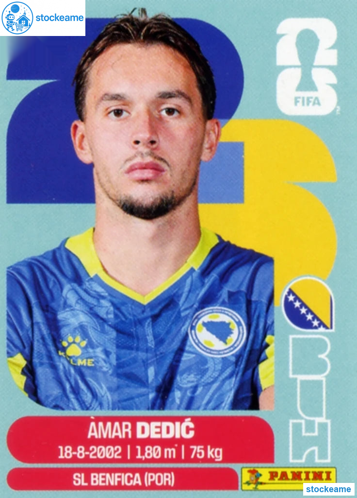 BIH003 - Amer Dedic | Bosnia and Herzegovina | Panini World Cup 2026 Base Sticker - Image 2