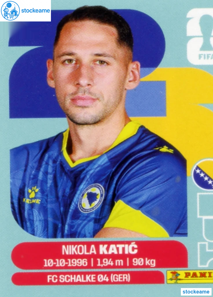 BIH007 - Nikola Katic | Bosnia and Herzegovina | Panini World Cup 2026 Base Sticker - Image 2