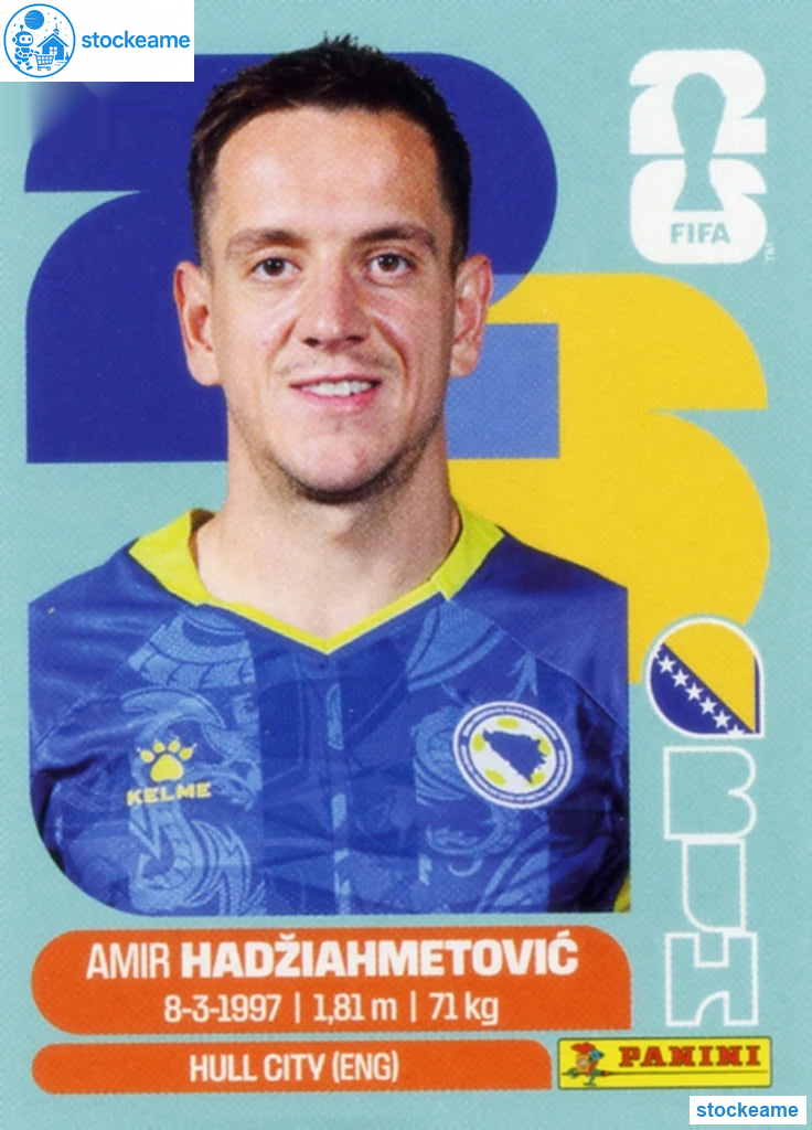 BIH008 - Amir Hadziahmetovic | Bosnia and Herzegovina | Panini World Cup 2026 Base Sticker - Image 2