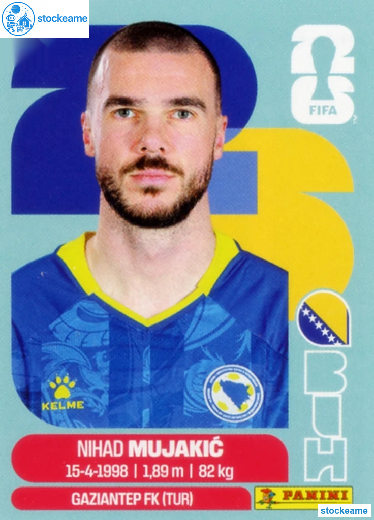 BIH006 - Nihad Mujakic | Bosnia and Herzegovina | Panini World Cup 2026 Base Sticker - Image 2