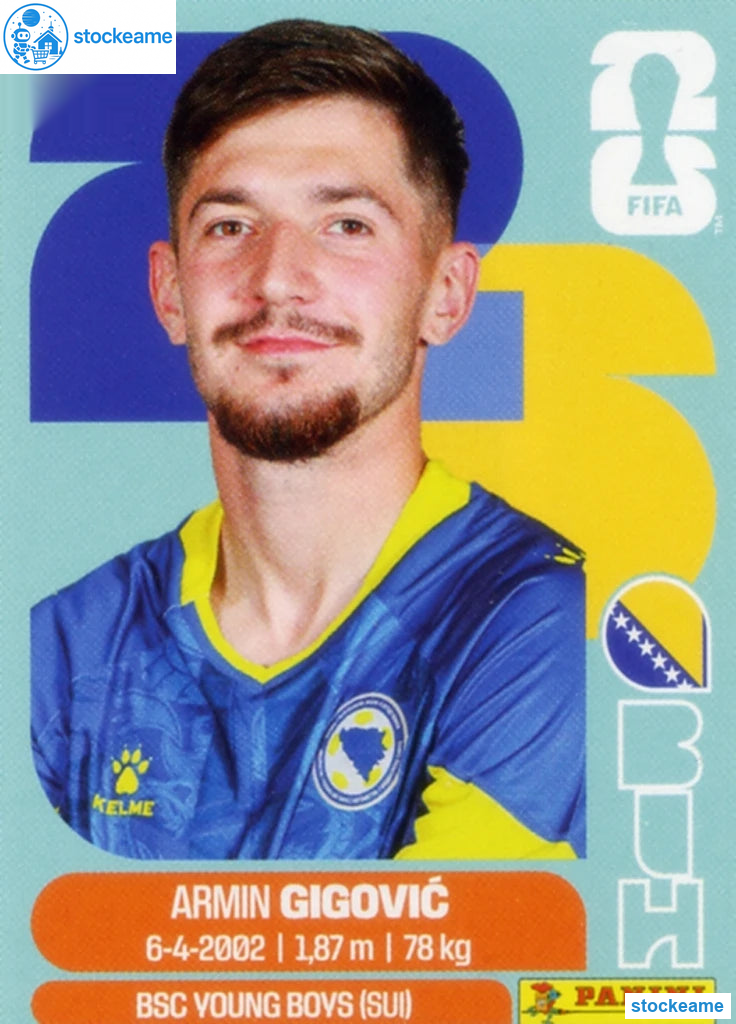BIH010 - Armin Gigovic | Bosnia and Herzegovina | Panini World Cup 2026 Base Sticker - Image 2