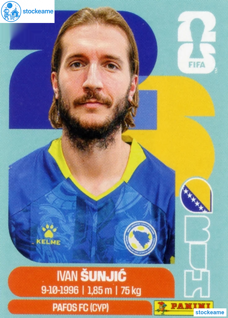 BIH011 - Ivan Sunjic | Bosnia and Herzegovina | Panini World Cup 2026 Base Sticker - Image 2