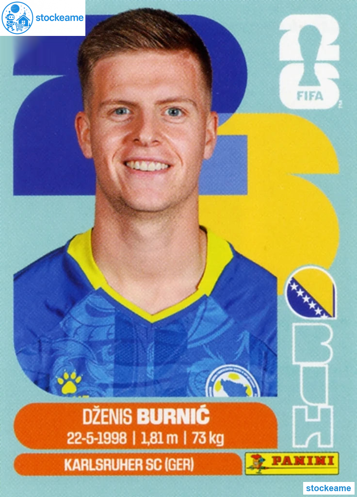 BIH014 - Dzenis Burnic | Bosnia and Herzegovina | Panini World Cup 2026 Base Sticker - Image 2
