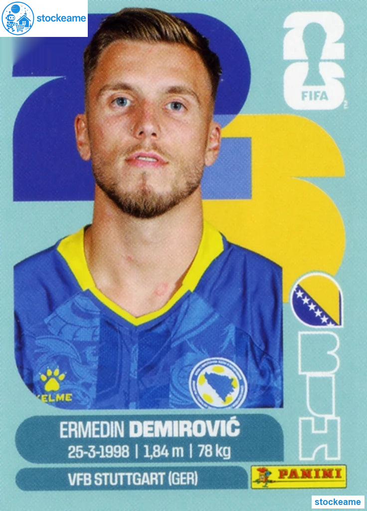 BIH017 - Ermedin Demirovic | Bosnia and Herzegovina | Panini World Cup 2026 Base Sticker - Image 2