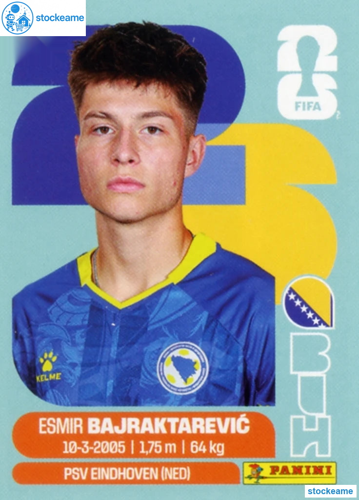 BIH015 - Esmir Bajraktarevic | Bosnia and Herzegovina | Panini World Cup 2026 Base Sticker - Image 2