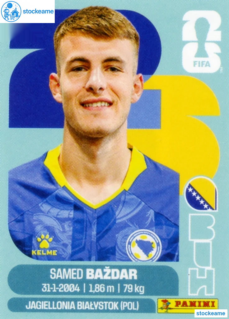 BIH019 - Samed Bazdar | Bosnia and Herzegovina | Panini World Cup 2026 Base Sticker - Image 2