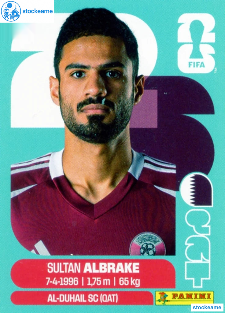 QAT003 - Sultan Albrake | Qatar | Panini World Cup 2026 Base Sticker - Image 2