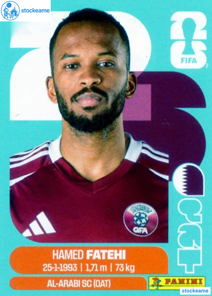 QAT012 - Ahmed Fatehi | Qatar | Panini World Cup 2026 Base Sticker - Image 2