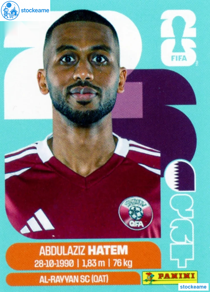 QAT015 - Abdulaziz Hatem | Qatar | Panini World Cup 2026 Base Sticker - Image 2