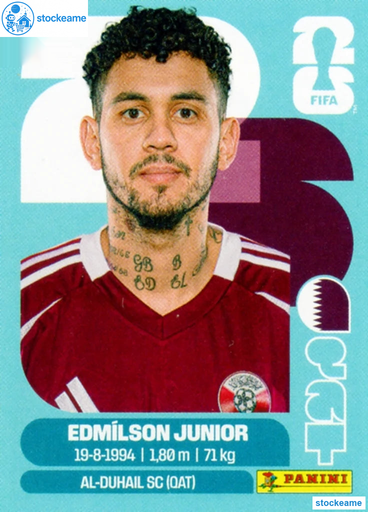 QAT017 - Edmilson Junior | Qatar | Panini World Cup 2026 Base Sticker - Image 2