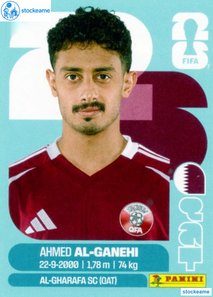 QAT019 - Ahmed Al Ganehi | Qatar | Panini World Cup 2026 Base Sticker - Image 2