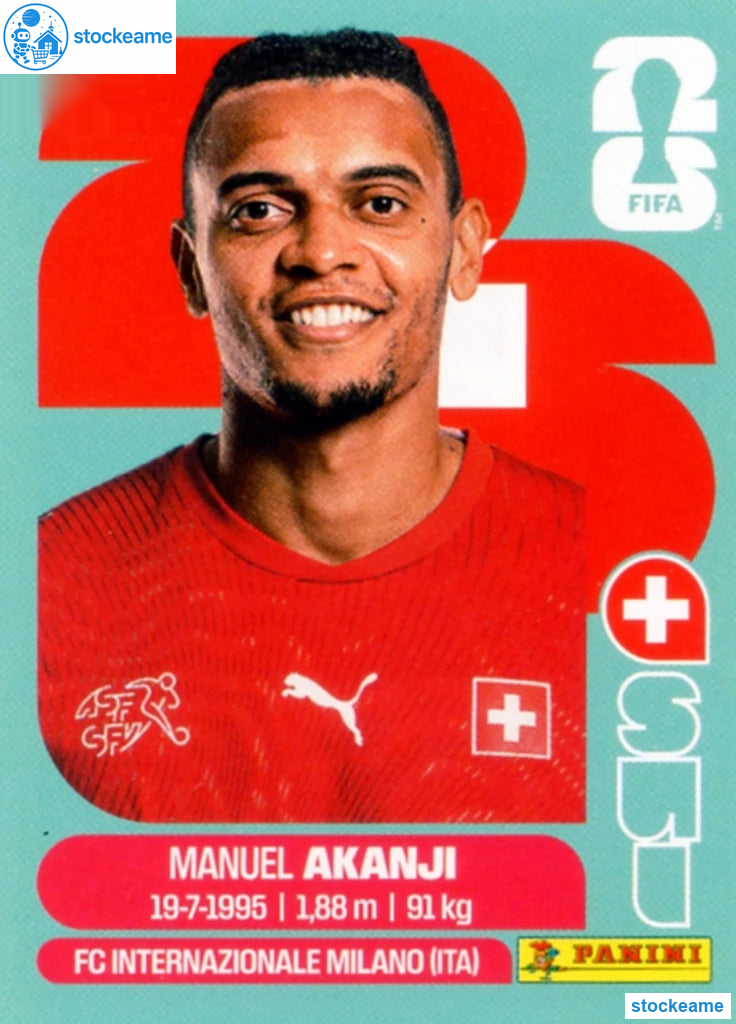 SUI004 - Manuel Akanji | Switzerland | Panini World Cup 2026 Base Sticker - Image 2