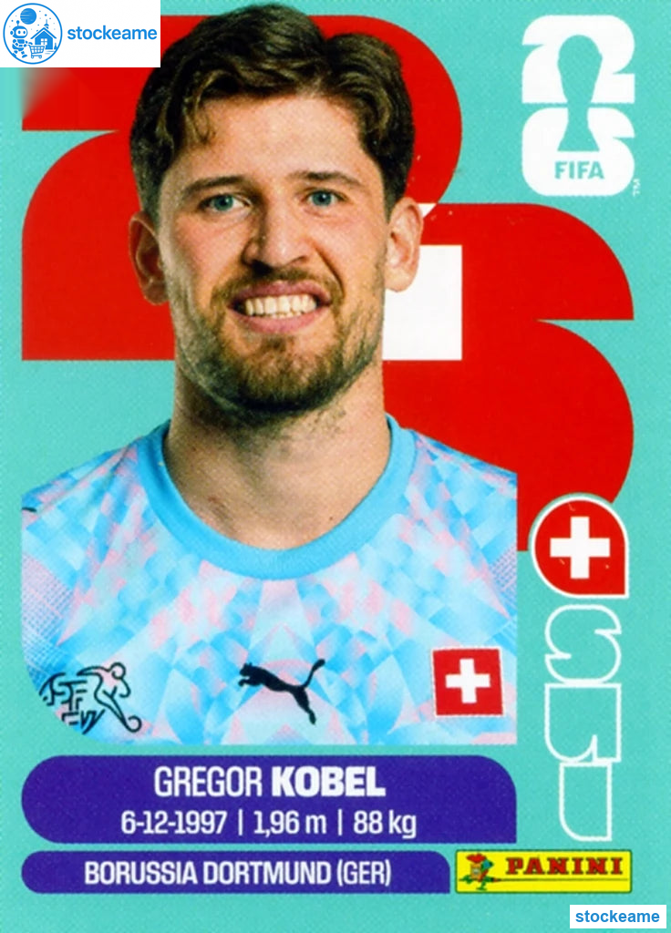 SUI002 - Gregor Kobel | Switzerland | Panini World Cup 2026 Base Sticker - Image 2