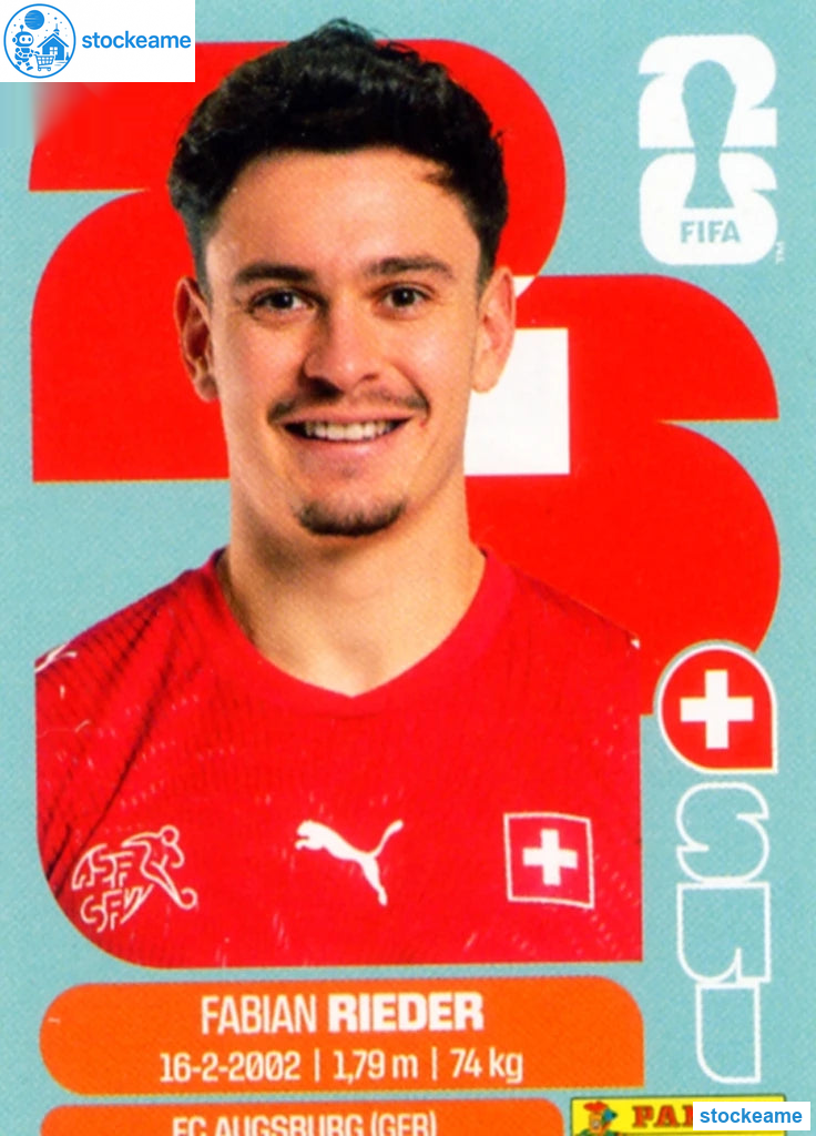 SUI012 - Fabian Rieder | Switzerland | Panini World Cup 2026 Base Sticker - Image 2