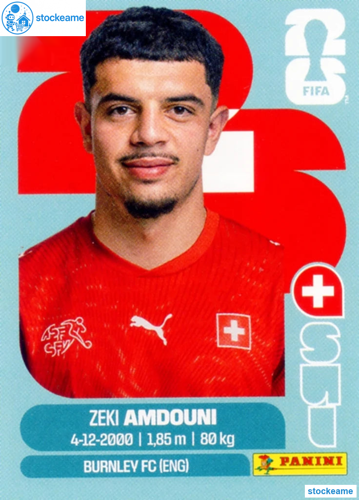 SUI020 - Zeki Amdouni | Switzerland | Panini World Cup 2026 Base Sticker - Image 2