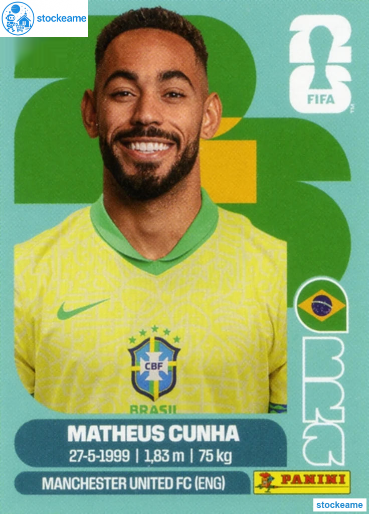 BRA017 - Matheus Cunha | Brazil | Panini World Cup 2026 Base Sticker - Image 2